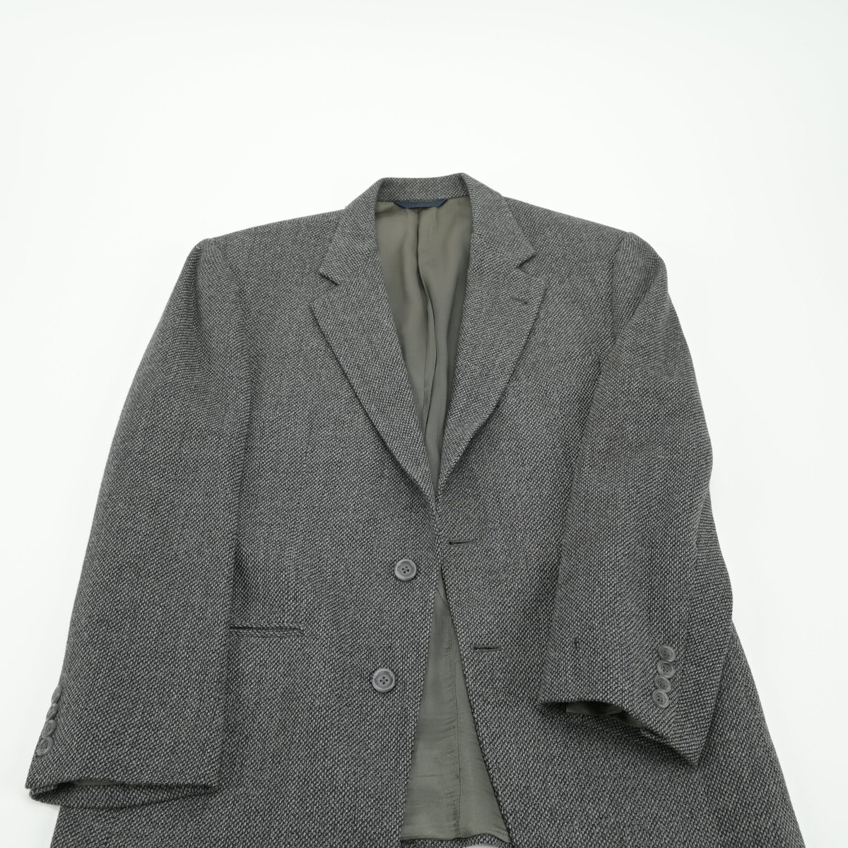 Burberry Dark Gray 100% Wool Flannel Birdseye Blazer Sport