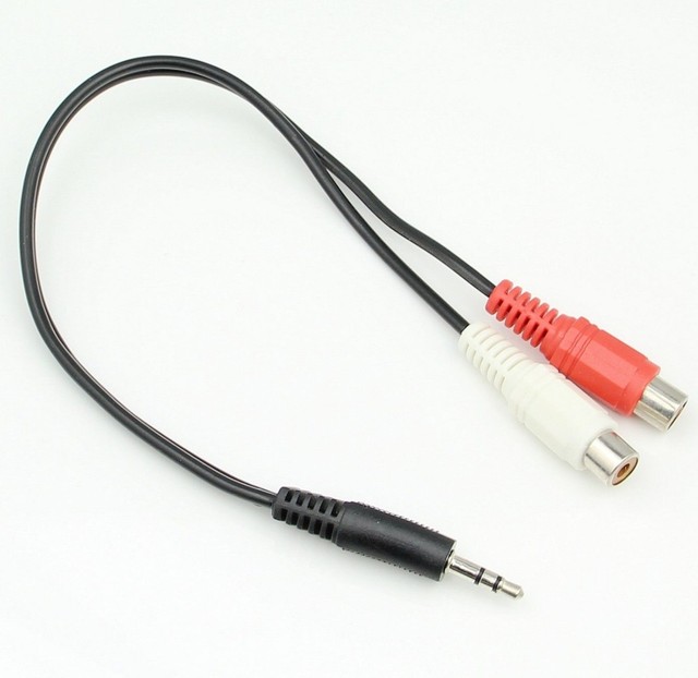3.5mm Stereo Male Jack to 2 Twin RCA AV Phono Female Socket Adapter Cable Lead 