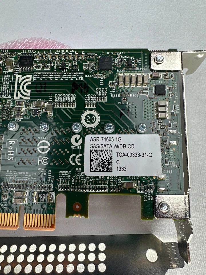 Adaptec ASR-71605 1G 16-Port SAS/SATA RAID Card 1GB Cache Small Bracket - Image 3 of 4