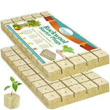 1" Rockwool Grow Cubes Starter Plugs for Plant Growing Rooting, 2 Sheets