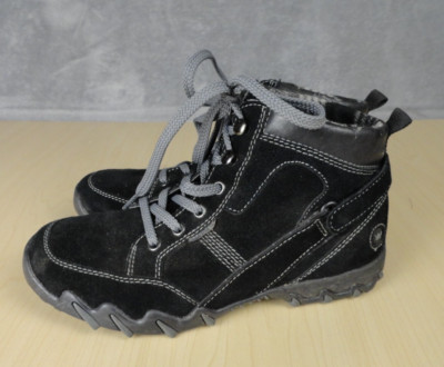 AllRounder by Mephisto Plaid Flannel Lined Black Gray Suede  Boots Shoes 7Women