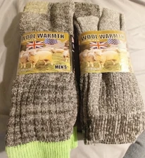 Mens  wool  warmth,  rag  wool socks 4  pr  wool  blend,   4  pr