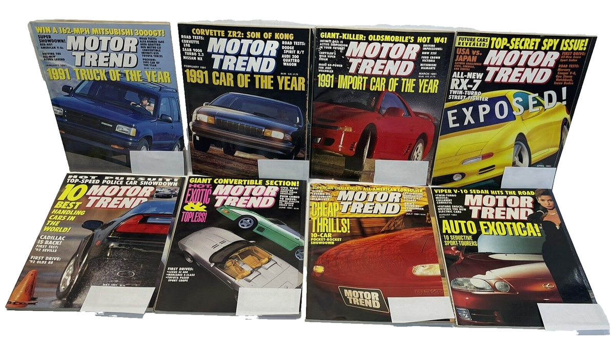 Lot of 14 Issues of Motor Trend Magazines 1990 - 1991 | eBay