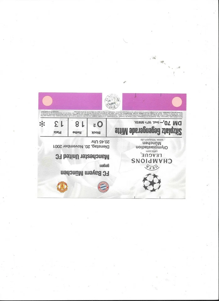 Champions League 2001/2002: FC BAYERN MÜNCHEN - MANCHESTER UNITED FC, 20.11.2001 - Bild 1 von 1