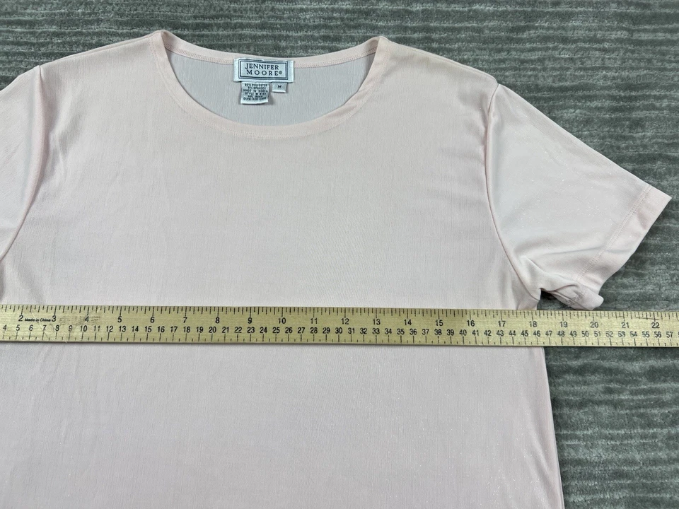 Top vintage Jennifer Moore para mujer rosa mediano poliéster curvado elástico ajustado Foto 4 de 4