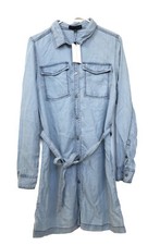 Sanctuary Ladies Light Wash Denim Dress, Long Sleeve Button Up Size Small NWT
