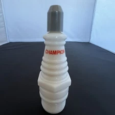 Vintage Champion Spark Plug Shaped Collectible Milk Glass Aftershave Bottle Avon