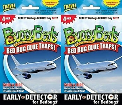Buggy Beds Travel 8 Pack Bed Bug Glue Traps Detector Bed Bugs Pesticide Free