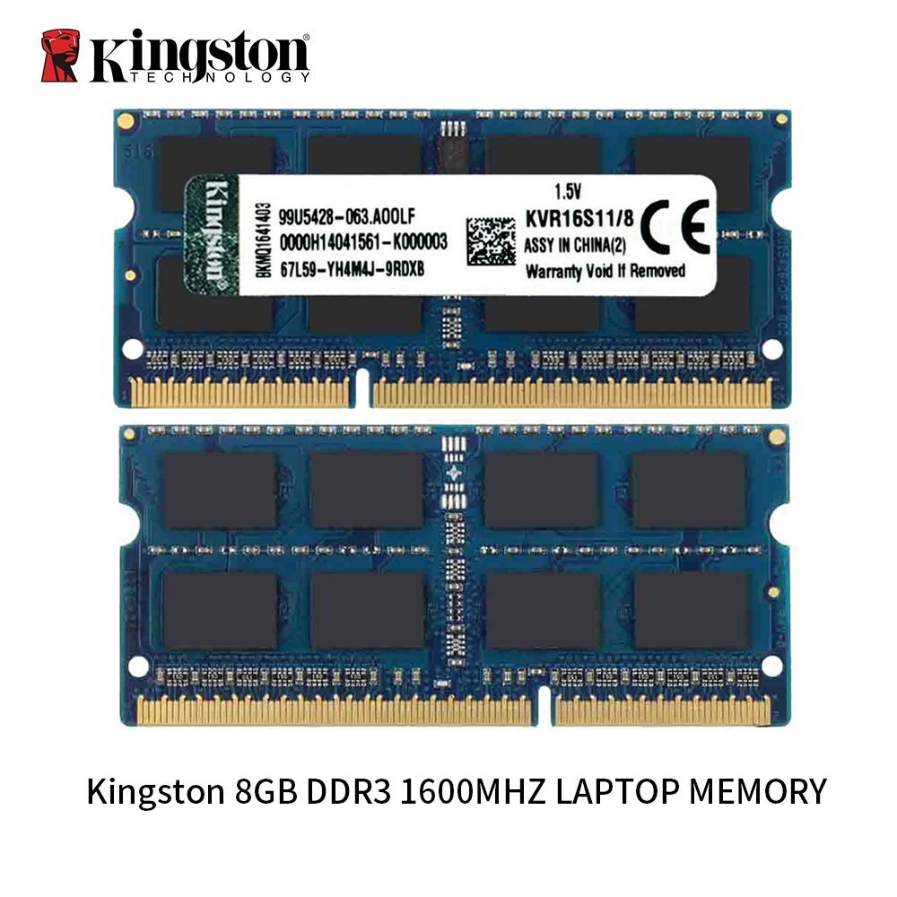 Kingston 8GB DDR3L1600MHz PC3L-12800S 1.35V KVR16LS11/8 Laptop Memory RAM  Blue