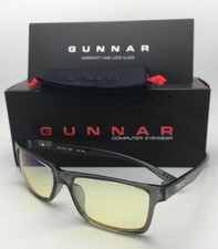 New GUNNAR Computer Eyeglasses VERTEX 54-16 Smoke Frames w/ Amber Yellow Lenses
