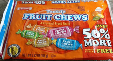 TOOTSIE Rolls FRUIT CHEWS Assorted Flavored Candy CHEWY ROLLS 5.83 oz Bag