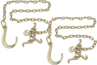 2Pk 5/16''x6' Leg G70 15'' Long J Hook Tow Chain RTJ Cluster Grab Hook 4700 # WLL