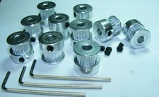 x10 GT2 PULLEY ALUMINUM 20 TEETH 5 MM BORE 6 MM WIDE WRENCHES SCREWS 3D PRINTER