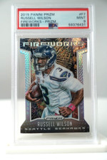 2015 Panini Prizm Fireworks Russell Wilson Football Card #F7 PSA 9 MINT