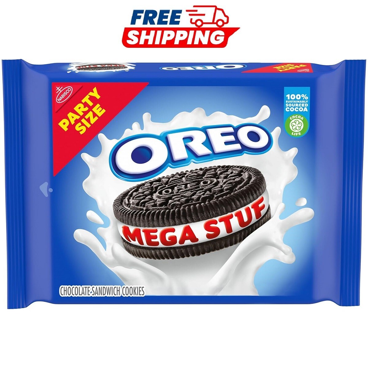 OREO Mega Stuf Chocolate Sandwich Cookies, Party Size, 1 lb 9.35