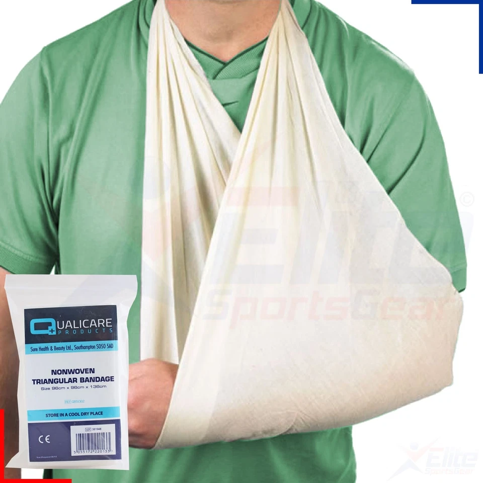 QUALICARE PRODUCTS Non Woven Triangular Bandage Disposable Arm Sling Shoulder Elbow First Aid