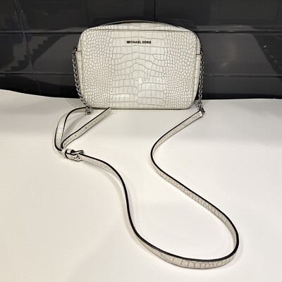 Michael Kors MK Alligator Embossed Crossbody Shoulder Handbag Purse