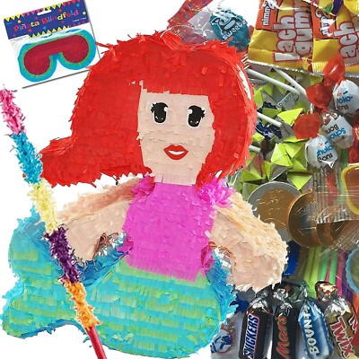 Pinata MEERJUNGFRAU + Maske + Stock + Füllung -Party Kindergeburtstag Geburtstag