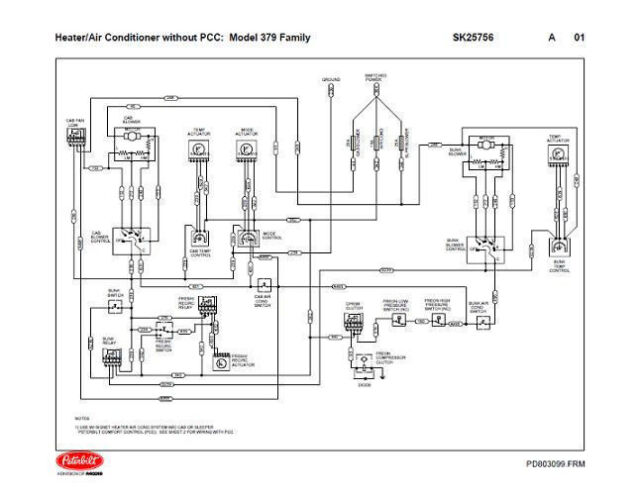 Peterbilt 379 Family HVAC Wiring Diagrams With Without PCC | eBay