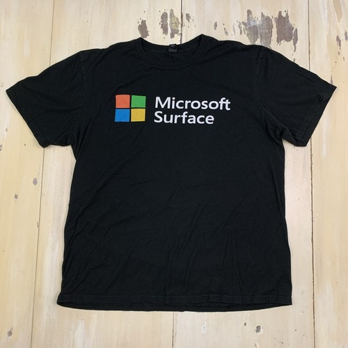 MICROSOFT SURFACE - Black Laptop Computer Cotton T-Shirt, Mens Adult MEDIUM