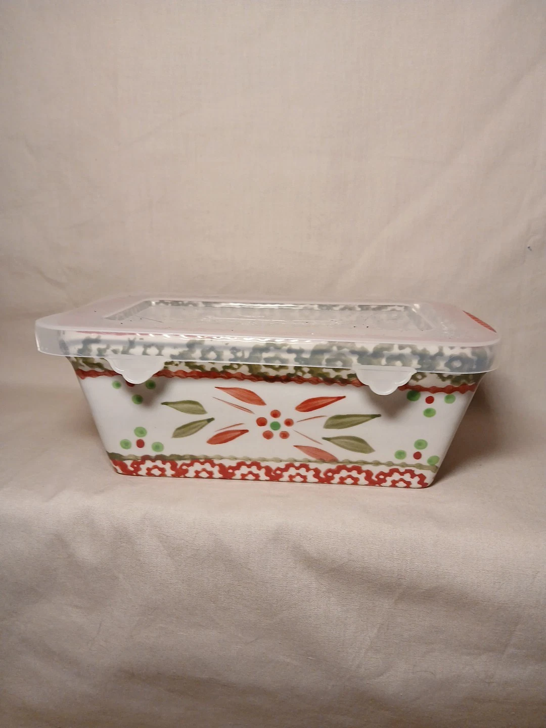 Temptations By Tara Old World Mini Loaf Pan W/ Lid Ceramic 12oz