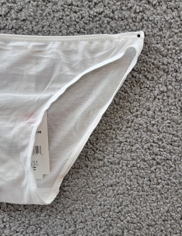 Ropa interior de bikini de algodón ultraligero Hanro para mujer XS- 2/4US blanco Foto 4 de 4
