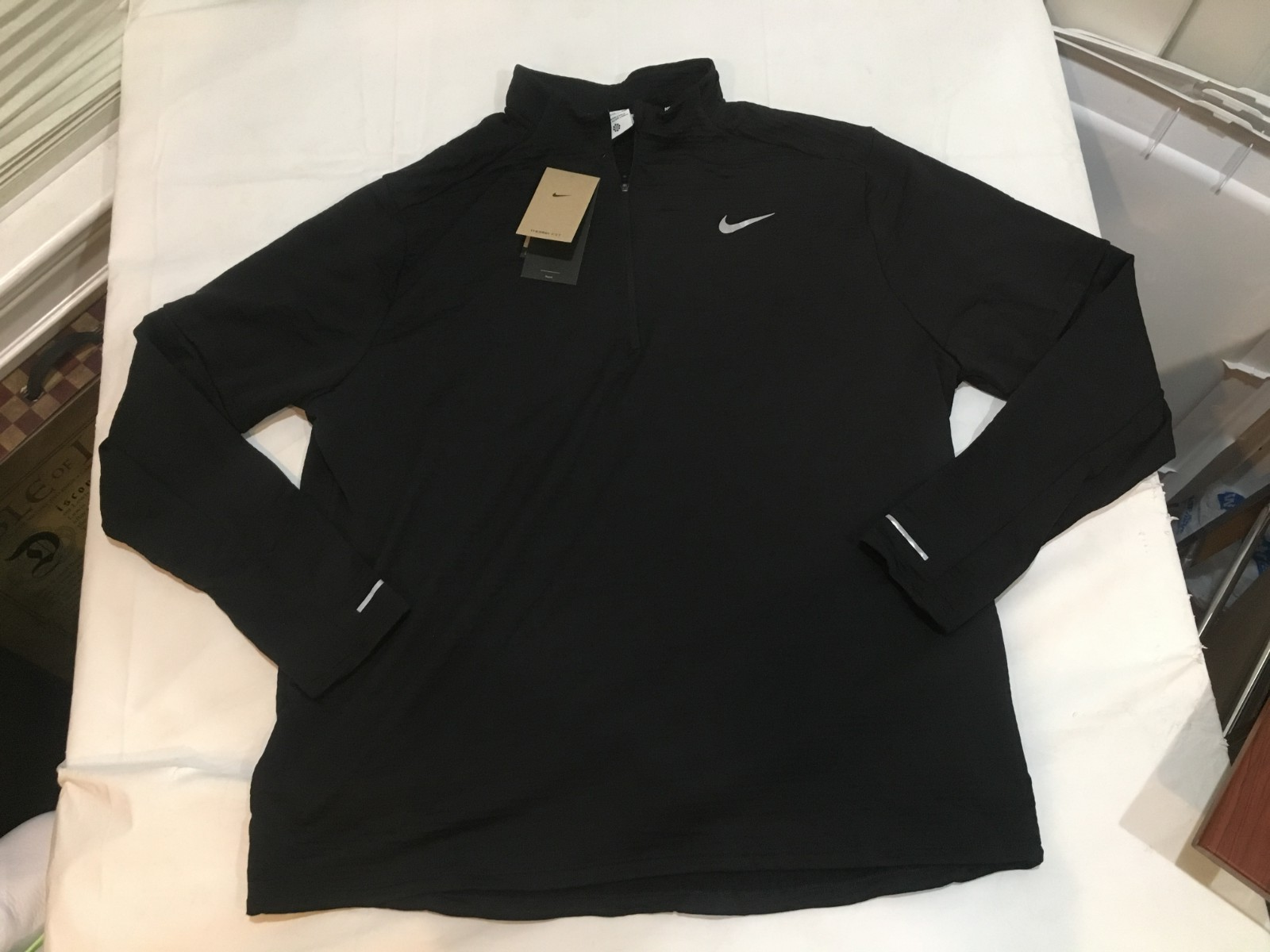 NWT $95.00 Nike Mens Therma-Fit Repel Element 1/2 Zip Running Top Black Sz XXL