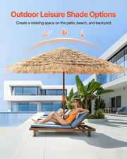 Tiki Umbrella, 9 ft Thatched Patio Umbrella with Tilt, Backyard Garden