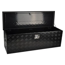 48 Inch Aluminum Truck Tool Box Trailer Storage Toolbox w/Lock Black 48"X15"X15"