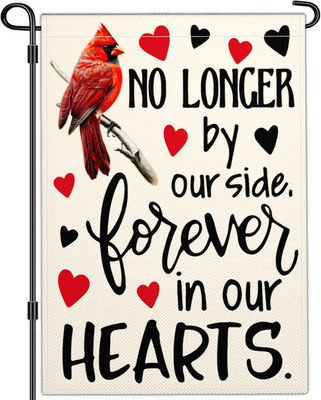 Cardinal Memorial Garden Flag Forever in Our Hearts Memorial Day Yard Garden Fla