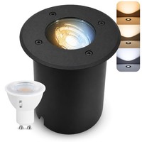 Juavi Led Bodeneinbaustrahler Schwarz GU10 5W Drei Lichtmodi Spot Bodenleuchte