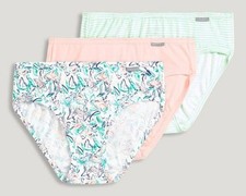 New Jockey Women's size 9 Underwear Elance Cotton Bikini 3 Pack Stripe Solid