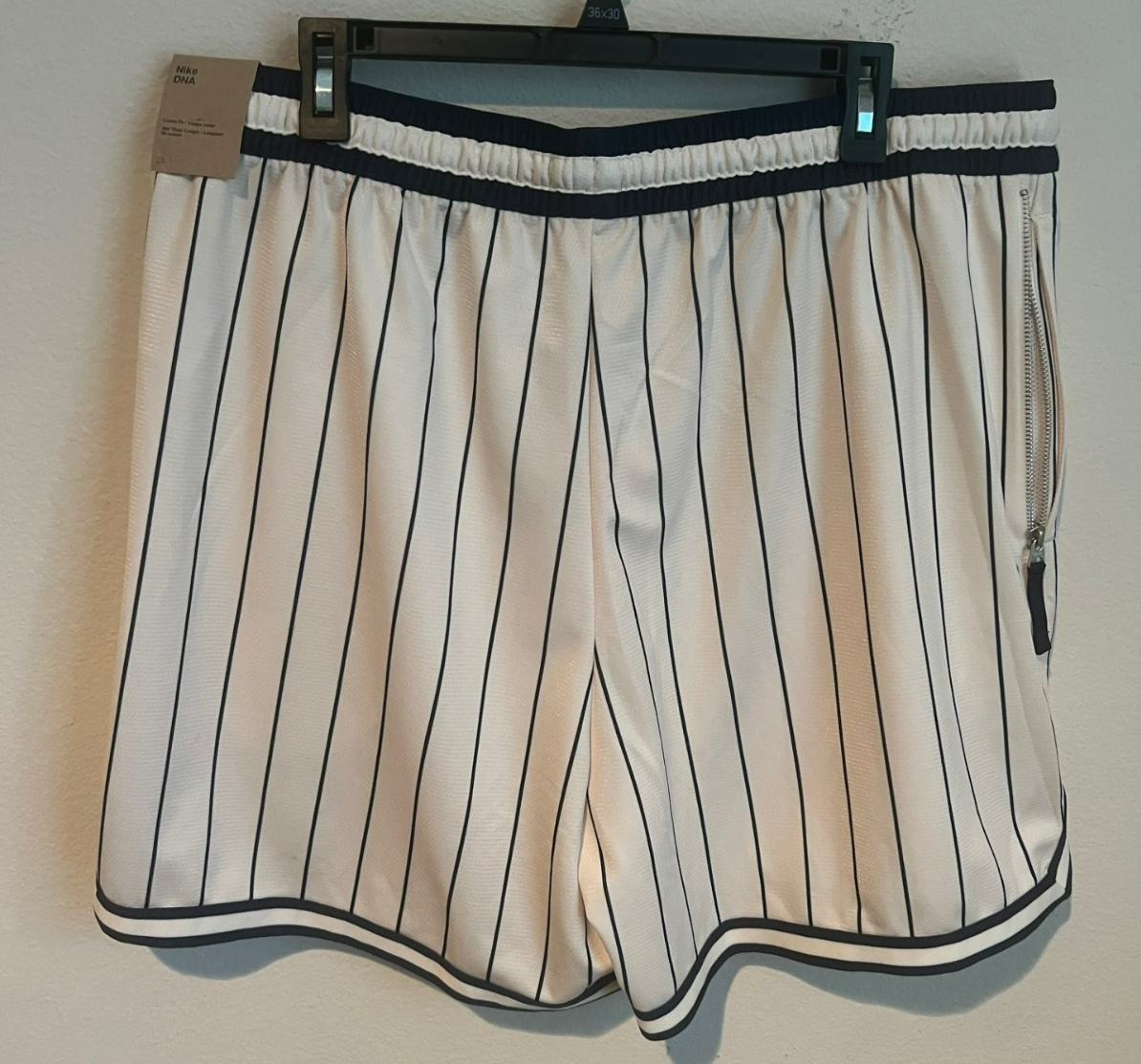 OFF WHITE X NIKE Pantaloncini da basket Nike Dri Fit DNA 6" pollici avorio marina taglia XXL