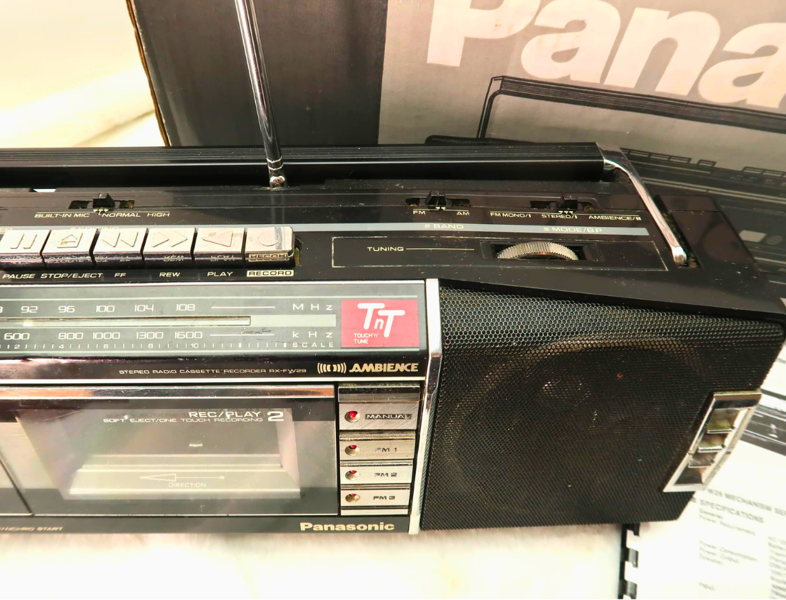Panasonic RX-FW29 Boombox Dual Cassette Deck “Touch-n-Tune” For