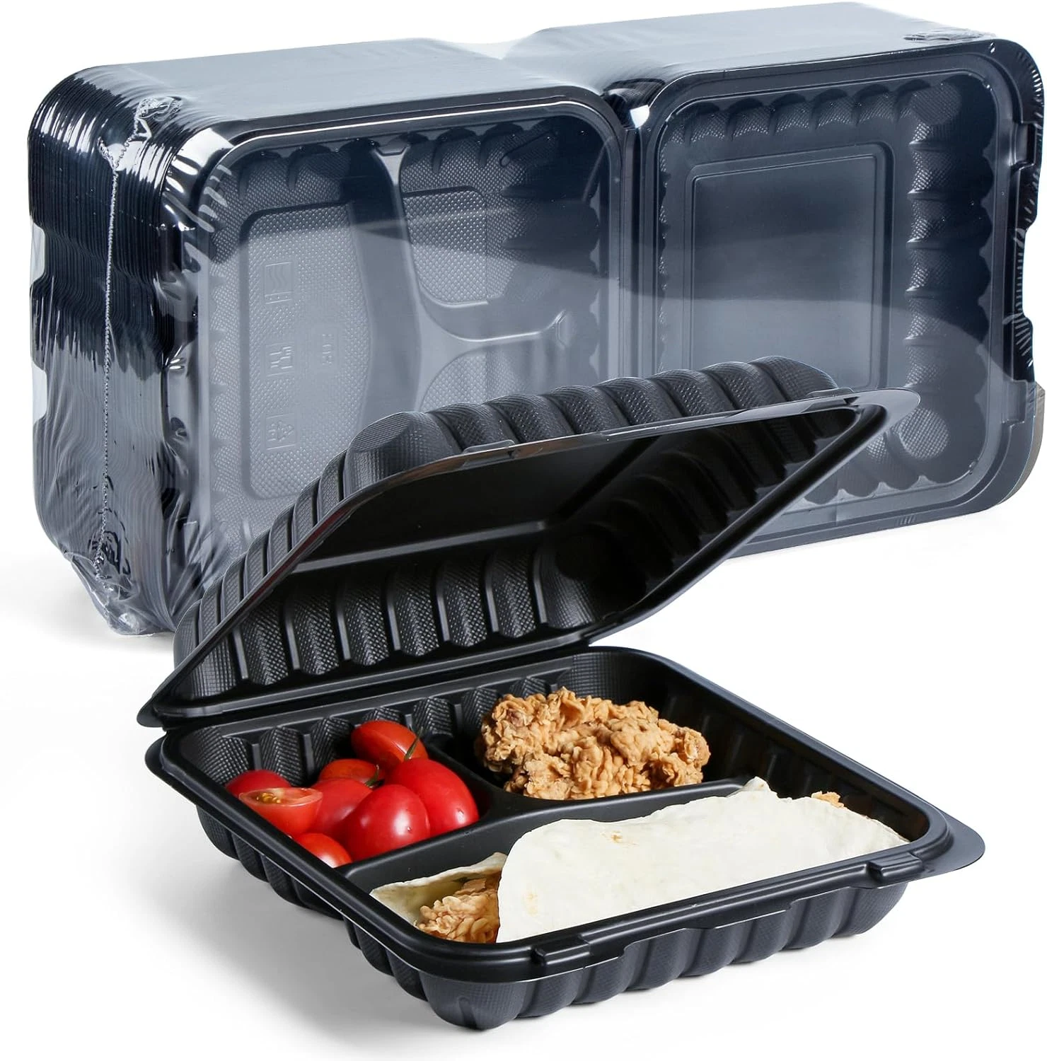 YANGRUI Food Containers Mineral Filled PP Plastic - 55 Pack 8X8 34 Oz BPA Free |