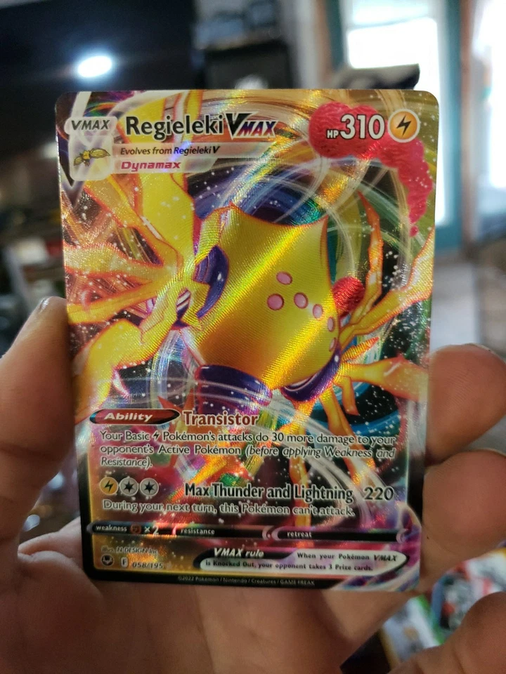 Mint!!  Regieleki VMAX 058/195 SWSH12 Silver Tempest Holo Pokemon Card 2022 - Image 2 of 4