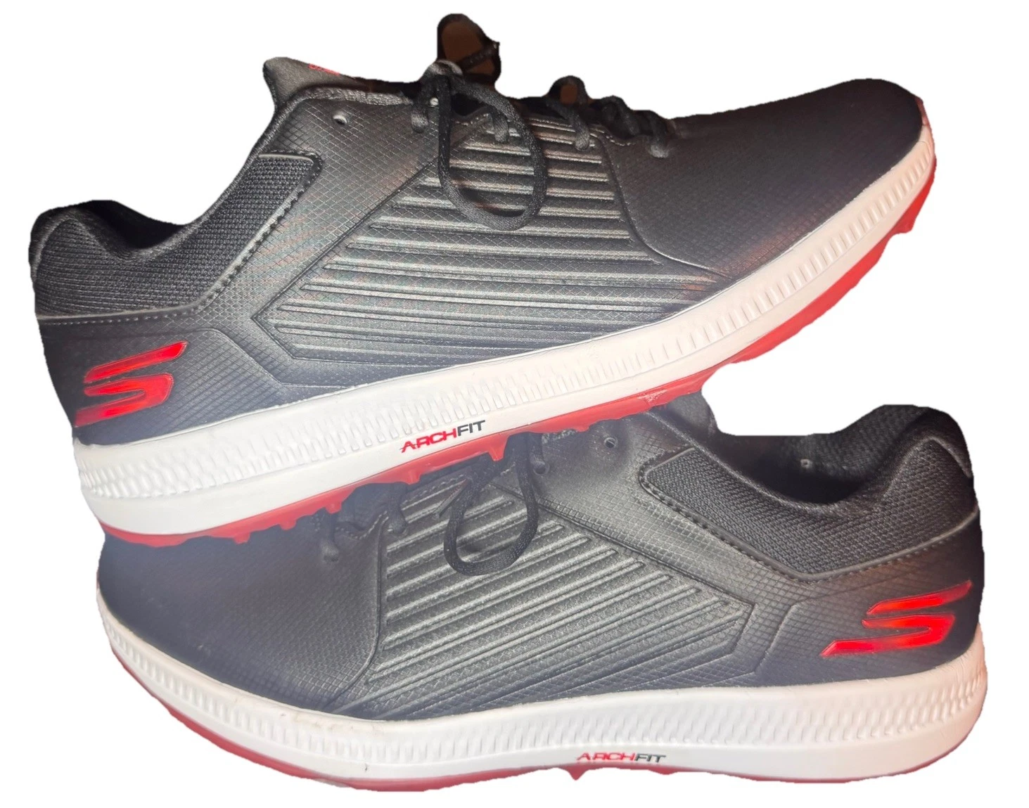 Skechers Go Golf Elite 5 GF Spikeless Golf Shoes Men Size 10 #214065 Black Red