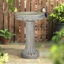 Concrete Birdbath for Gardens, Patios, and Birdwatching Enjoyment