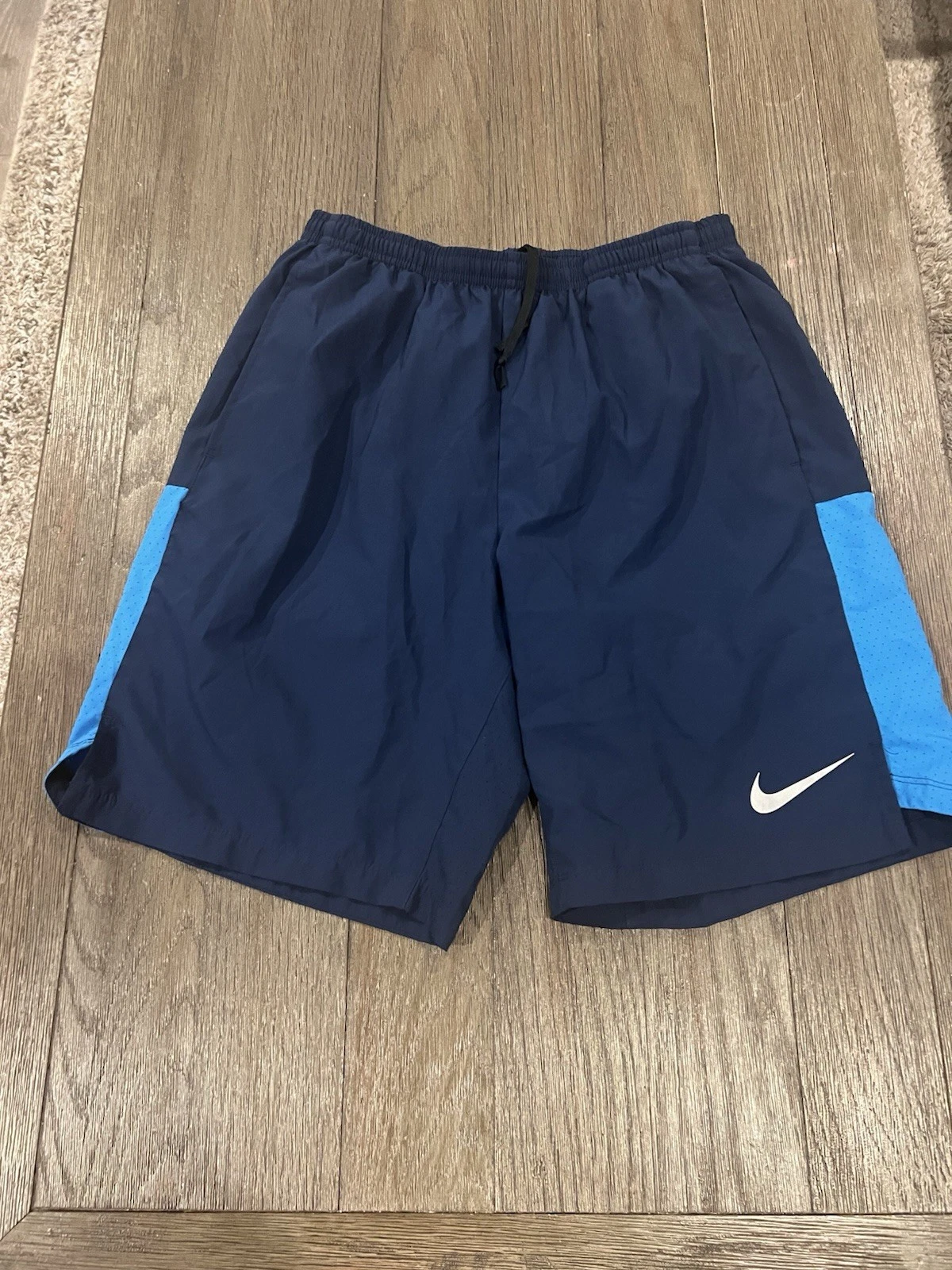 Mens Nike Lined Racing Running Shorts Blue Navy Medium