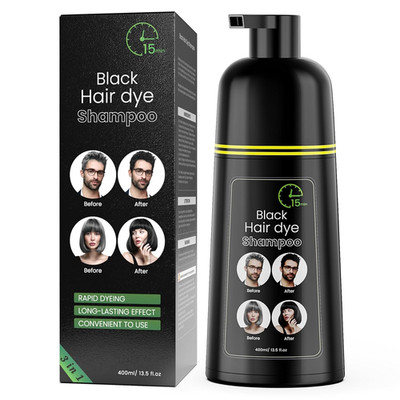 Black Hair Dye Shampoo, Semi-Permanent Hair Color Shampoo for Women and Men, Her