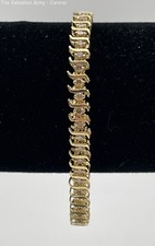 Modern 14K Yellow Gold Fine Jewelry Tennis Bracelet w/Diamond