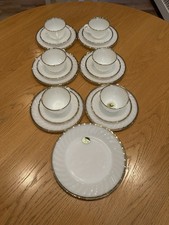 Fire King Swirl with gold trim tea set  1950s Vintage *UNUSED*