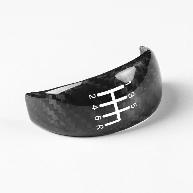 Cubierta de perilla de cambio de marchas manual moldura de fibra de carbono real para Nissan 370Z Z34 2009-18 Foto 3 de 4