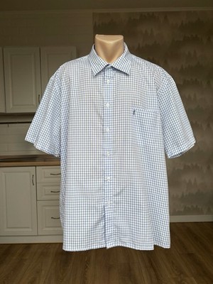 YVES SAINT LAURENT Vintage Men's Blue Short Sleeve Checkered Shirt  Size XXL