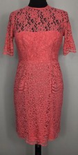 Whistles Dress Size 6 Coral Pink Peplum Party Wedding Evening Formal 