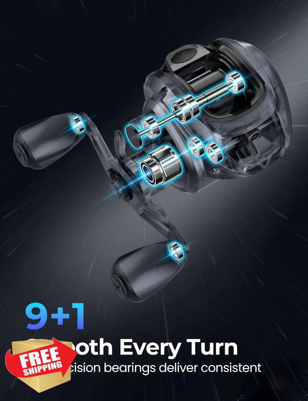Piscifun Torrent Lite Baitcasting Reel 5.5oz 7.1:1 Carbon Bo