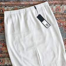 Halston Heritage Front Slit Quiet Luxury Tailored Straight Pencil Skirt NWT
