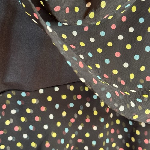 JBS Vintage Y2K Dress Women Petites 22WP Black Polka Dot Layered Lined Midi - Picture 9 of 11