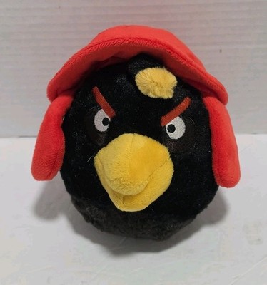 Angry Birds Black Bomb With Red Winter Hat Plush Limited Edition