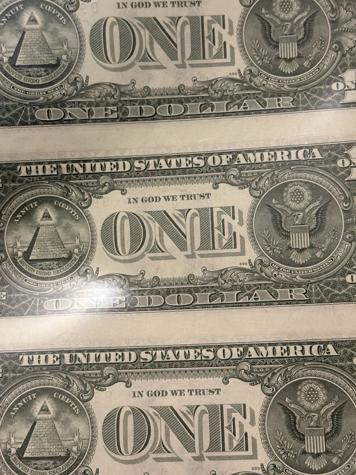 $1 1981A - CB SHEET ONLY PRODUCTION RUN 4 NOTE UNCUT SHEET - Image 4 of 4